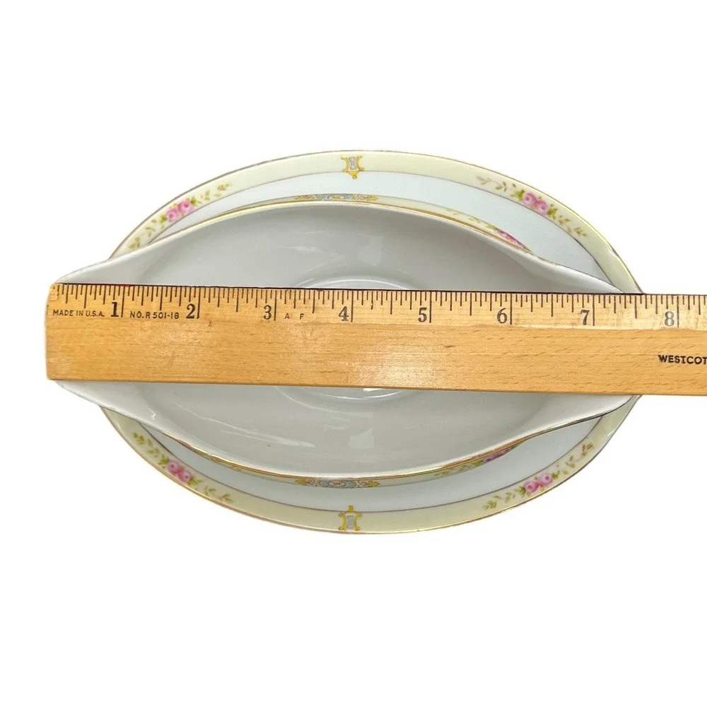 Gravy Boat Noritake Havana Underplate Floral Gold Trim China Vintage Kitchen
